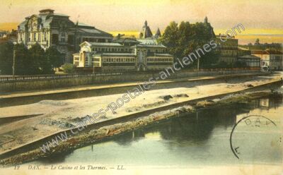 Carte postale ancienne Le Casino et les Thermes — Dax (Landes)