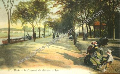Carte postale ancienne La Promenade des Baignots — Dax (Landes)