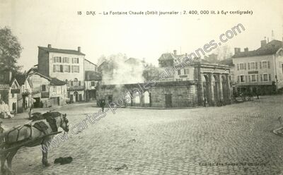 Carte postale ancienne La Fontaine Chaude — Dax (Landes)