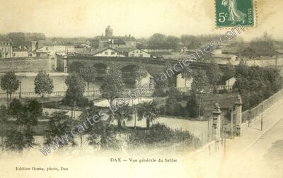 Carte postale ancienne Vue générale du Sablar — Dax (Landes)