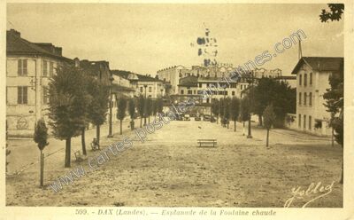 Carte postale ancienne Esplanade de la Fontaine chaude — Dax (Landes)