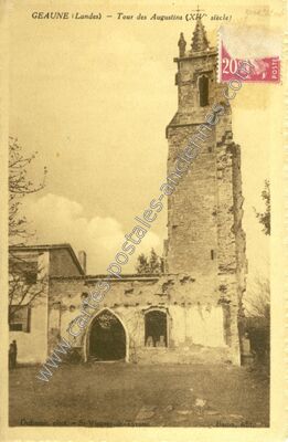 Carte postale ancienne Tour des Augustins — Geaune (Landes)