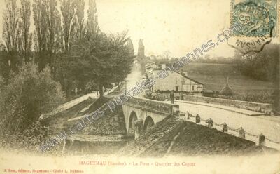 Carte postale ancienne Le Pont - Quartier des Cagots — Hagetmau (Landes)