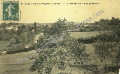 Carte postale ancienne Le Panorama - Vue générale — Labastide-d'Armagnac (Landes)