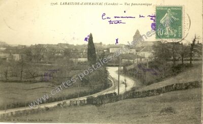 Carte postale ancienne Vue panoramique — Labastide-d'Armagnac (Landes)