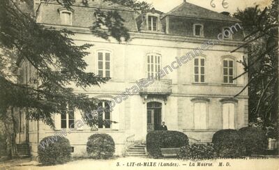 Carte postale ancienne La Mairie — Lit-et-Mixe (Landes)
