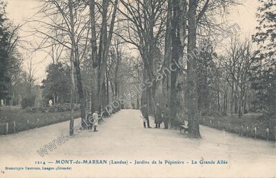 Carte postale ancienne Jardins de la Pépinière - La Grande Allée — Mont-de-Marsan (Landes)