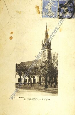 Carte postale ancienne L'Eglise — Poyanne (Landes)