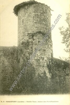 Carte postale ancienne Vieille Tour, restes des Fortifications — Roquefort (Landes)