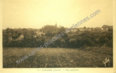 Carte postale ancienne Vue générale — Samadet (Landes)