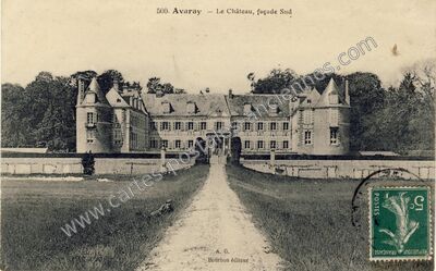 Carte postale ancienne Le Château, façade Sud — Avaray (Loir-et-Cher)