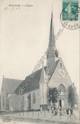 Carte postale ancienne L'Église — Baillou (Loir-et-Cher)