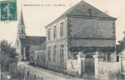 Carte postale ancienne La Mairie — Bonneveau (Loir-et-Cher)