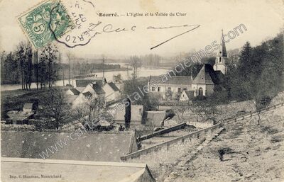 Carte postale ancienne L'Eglise et la Vallée du Cher — Bourré (Loir-et-Cher)