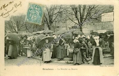 Carte postale ancienne Le Marché au Beurre — Bracieux (Loir-et-Cher)
