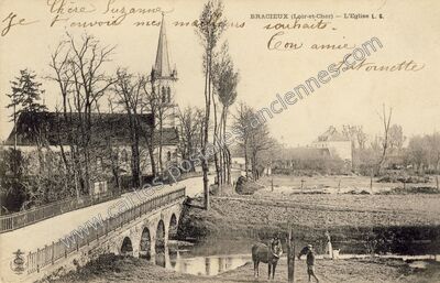 Carte postale ancienne L'Eglise — Bracieux (Loir-et-Cher)