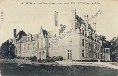 Carte postale ancienne Château de Beauregard (XVIe et XVIIe siècles), Façade Sud — Cellettes (Loir-et-Cher)
