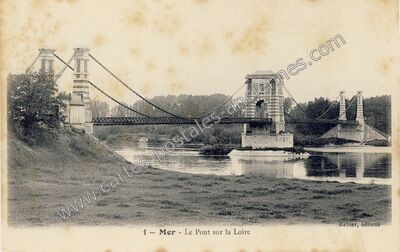 Carte postale ancienne Le Pont sur la Loire — Mer (Loir-et-Cher)