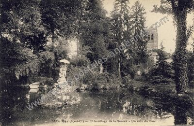 Carte postale ancienne L'Hermitage de la Source - Un coin du Parc — Mer (Loir-et-Cher)