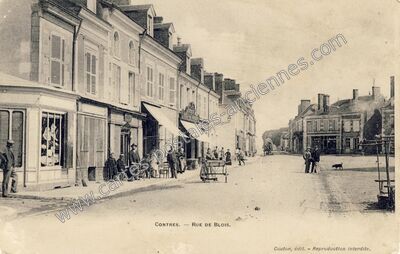 Carte postale ancienne RUE DE BLOIS — Contres (Loir-et-Cher)