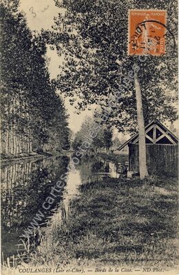 Carte postale ancienne Bords de la Cisse — Coulanges (Loir-et-Cher)