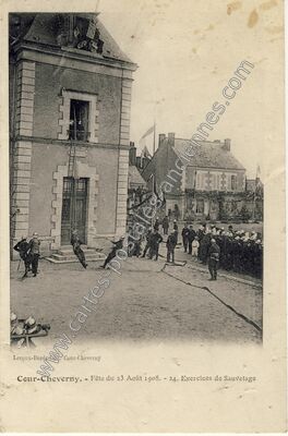 Carte postale ancienne Cour Cheverny F1908 — Cour-Cheverny (Loir-et-Cher)