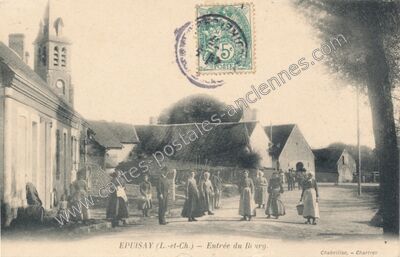 Carte postale ancienne Entrée du Bourg — Épuisay (Loir-et-Cher)