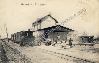 Carte postale ancienne La Gare — Herbault (Loir-et-Cher)