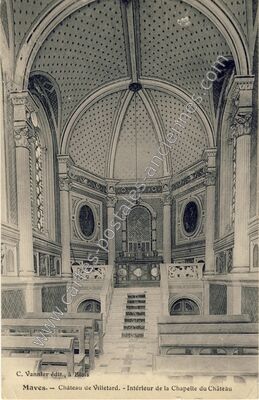 Carte postale ancienne Château de Villetard. - Intérieur de la Chapelle du Château — Maves (Loir-et-Cher)