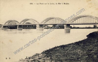 Carte postale ancienne Le Pont sur la Loire, de Mer à Muides — Mer (Loir-et-Cher)