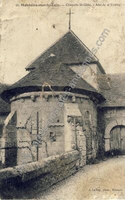 Carte postale ancienne Chapelle St-Gille. - Abside et Entrée — Montoire-sur-le-Loir (Loir-et-Cher)