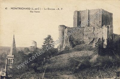 Carte postale ancienne Le Donjon — Montrichard (Loir-et-Cher)
