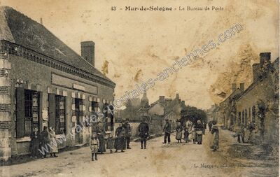 Carte postale ancienne Le Bureau de Poste — Mur-de-Sologne (Loir-et-Cher)