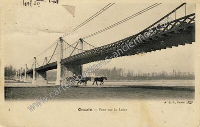 Carte postale ancienne Pont sur la Loire — Onzain (Loir-et-Cher)