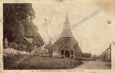 Carte postale ancienne L'Eglise (XVe siècle) — Le Plessis-Dorin (Loir-et-Cher)