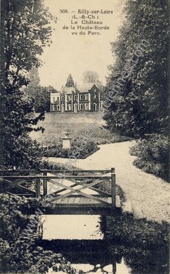 Carte postale ancienne Le Château de la Haute-Borde vu du Parc — Rilly-sur-Loire (Loir-et-Cher)