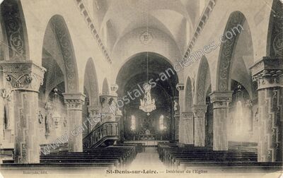 Carte postale ancienne Intérieur de l'Eglise — Saint-Denis-sur-Loire (Loir-et-Cher)