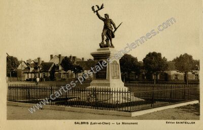 Carte postale ancienne Le Monument — Salbris (Loir-et-Cher)