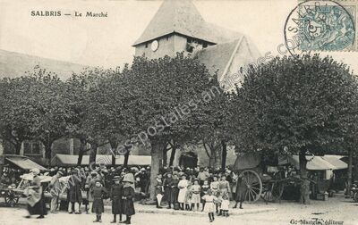 Carte postale ancienne Le Marché — Salbris (Loir-et-Cher)