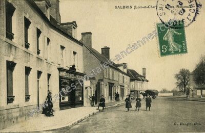 Carte postale ancienne Route Nationale — Salbris (Loir-et-Cher)