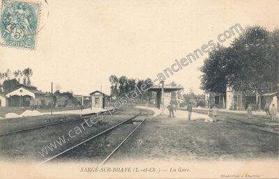 Carte postale ancienne La Gare — Sargé-sur-Braye (Loir-et-Cher)
