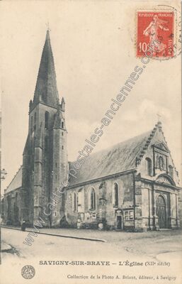 Carte postale ancienne L'Église (XIIe siècle) — Savigny-sur-Braye (Loir-et-Cher)