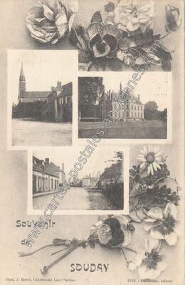Carte postale ancienne Souvenir — Souday (Loir-et-Cher)