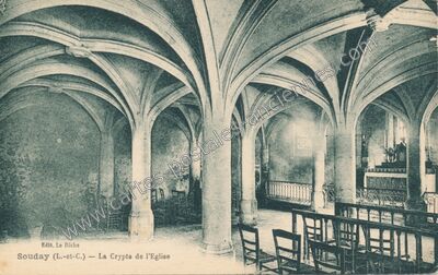 Carte postale ancienne La Crypte de l'Eglise — Souday (Loir-et-Cher)
