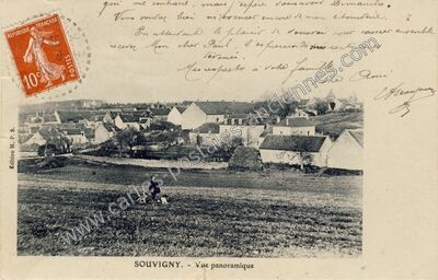 Carte postale ancienne Souvigny — Souvigny-en-Sologne (Loir-et-Cher)