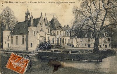 Carte postale ancienne Château de Diziers. - Façade principale et Chapelle — Suèvres (Loir-et-Cher)