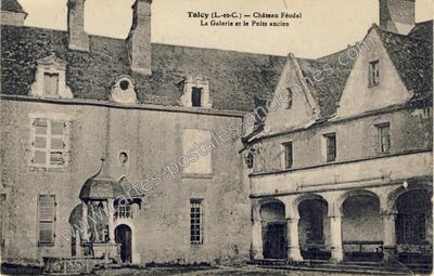 Carte postale ancienne Château Féodal, La Galerie et le Puits ancien — Talcy (Loir-et-Cher)