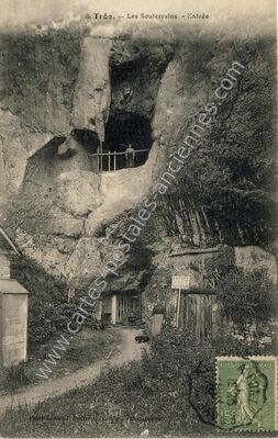 Carte postale ancienne Les Souterrains. - Entrée — Troo (Loir-et-Cher)