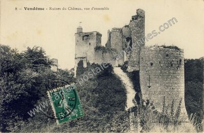 Carte postale ancienne Ruines du Château, vue d'ensemble — Vendôme (Loir-et-Cher)