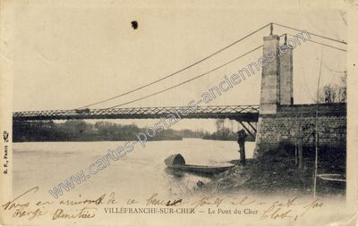 Carte postale ancienne Le Pont du Cher — Villefranche-sur-Cher (Loir-et-Cher)